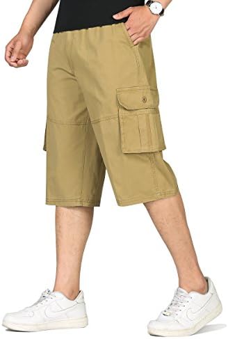 Yi Zhan Outdoor Beach Leisure Cargo Shorts for Men(yn11Khaki-4XLarge)