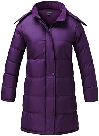 U2wear Toddler Girls Removable Hood Water Resistant Puffer Long Jacket