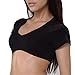 OUGES Summer Sexy Crop Tops, for Womens,Stretchy Cotton(Black,S)