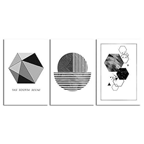 signwin-3 Piece Canvas Wall Art-Abstract Geometric-Canvas Prints Home...