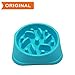 TechDutch Pet Slow Feeder Dog Bowl Dog Drink Water Bowl – Funy and Healthy Interactive Feeder Stops Dog Bloat Condition by Eating More Slowly (Blue)