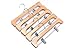 J.S. Hanger Heavy Duty Natural Finish Wooden Pants Hangers with Anti-rust Hook and Clips, 10-Pack