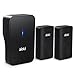 Wireless Doorbell Kit, 2 [Self-Powered] Push Button and 1 Plug-in Receiver,Waterproof Push Button, 58 Chimes with 4 Level Volume and LED Flash [ Black, No Battery Required, 2018 Upgraded ]