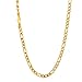 U7 Jewelry 18 Inch Choker Necklace Gold Plated Chain for Men Women Stainless Steel 18K Gold 5mm Flat Link Italian Figaro Chain