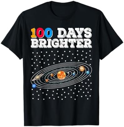 Amazon.com: 100 Days Brighter Shirt 100th Day of School Stars 