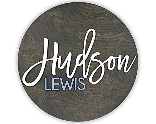 Customized Nursery Name Sign, Choice of Stain & Colors, 12