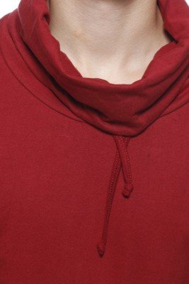 gritstones mahroon cowl neck full sleeve mens t-shirt gsfscwl60210mrn