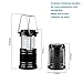 LIADO Outdoors LED Camping Lantern Portable with Auto On/Off Function and Collapsible and Battery Operated for Outdoors, Camping, Hiking, Fishing, Collapsible, Black