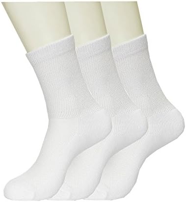 JOY SOX - Crew Heavy Men &amp; Women's 3 Pairs Socks, Model : 809,909 (10-13, White)