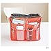 Potelin Women's Multifunction Cosmetic Handbag,Travel Thicken Double Zipper Organizer Wash Bag (1Pcs,Purple)