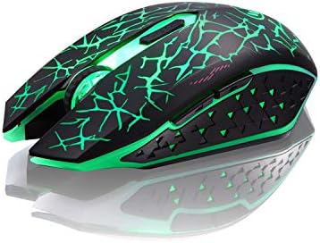 K6 Wireless Mouse, Rechargeable Silent LED Optical Laptop PC Computer Cordless Mice with USB Receiver, 2400 DPI 3 Adjust Levels and 6 Buttons Compatible with Windows 7/8/10/XP Vista Linux,etc …