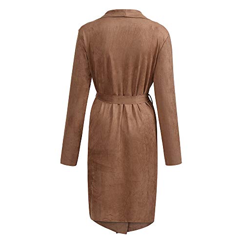 Liraly Womens Sweaters Cardigans New Fashion Women Long Sleeve Leather Open Front Short Cardigan Suit Jacket Solid Long Coat(Coffee ,US-4 /CN-S)