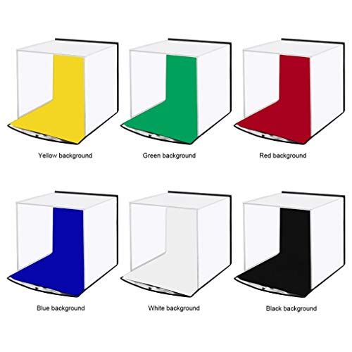 Folding Studio,Eoeth PULUZ Fat Cow Portable Softbox LED Photo Lightbox for Tabletop Photography LED Lighting Box Simple Folding Studio Set with 6-Color Background Cloth - Thumbnail 4