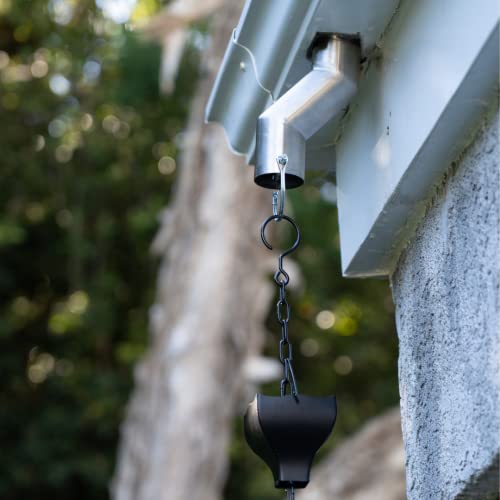 Jitane Rain Chain Gutter Adapter Kit Stainless Steel Offset for