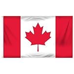 Online Stores Canada Flag Printed Polyester, 3 by 5-Feet