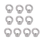 Sydien 10pcs M6 Female Thread 304 Stainless Steel Ring Shape Lifting Eye Nut Silver
