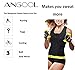 ANGOOL Adjustable Shaper Trainer Belt Sauna Tank Top Neoprene Sauna Suit,Black,X-Large