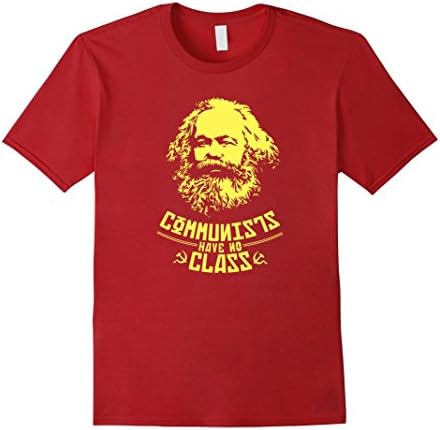 Mens Communists Have No Class Karl Marx Socialist T-Shirt Large Cranberry