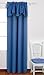 Deconovo Valances for Windows, Scalloped Valance for Kitchen Living Room Bedroom Bathroom Nursery, Office, Short Curtain, Window Topper, Blackout Drapes, Rod Pocket, 42x18 Inch, 1 Panel, Dark Blue