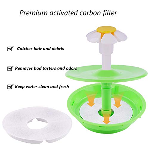 QILICHZ 1.6L Automatic pet Flower Water Fountain Mute Drinker Feeder Bowl Dispenser for Cats and Dogs with Filter