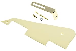 Dopro Single Cream 1 Ply LP Guitar Pickguard with Gold Bracket for Epiphone Les Paul
