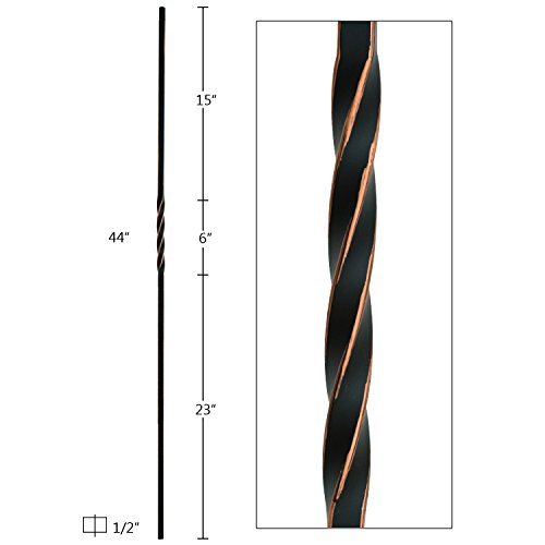 5/ 10/ 15 x Pack Oil Rubbed Copper Iron Balusters Spindles Metal Stair Parts (15x One Twist)