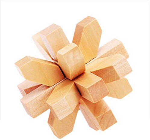 Markham123 Brain Training Toy Thick &amp; Thin Wooden Cube/Educational Toy Wooden Puzzle, Ming/Luban Lock for Adult Children
