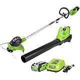 Greenworks 40V Cordless String Trimmer &amp; Blower Combo Pack STBA40B210