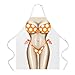 Attitude Aprons Fully Adjustable Polka Dot Bikini Apron, White