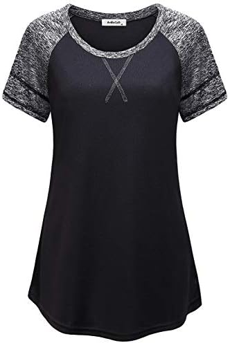 Womens Workout Shirts Fashion Casual Raglan Short Sleeve Yoga Gym Athletic Tops