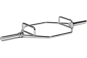 Titan Fitness Hex Trap Bar, Olympic Weightlifting Barbell, Rated 500 LB, Knurled Grips, Reduces Wrist, Back & Shoulder Strain During Deadlifts, Shrugs, Pulls, Bent Over Rows, Squat Jumps