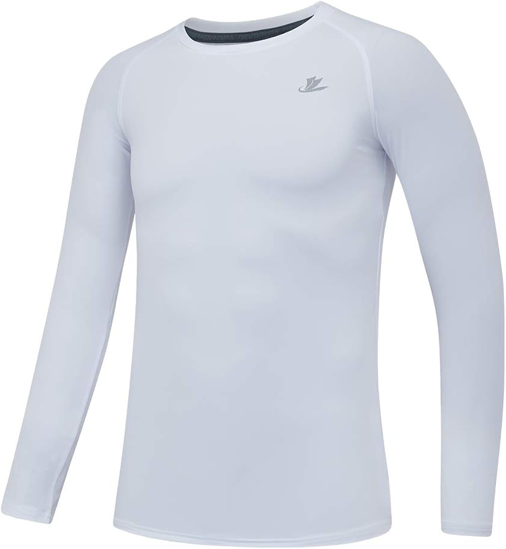 Devoropa Youth Boys Compression Shirt Long Sleeve Football Baseball Undershirt Quick Dry Sports Baselayer: Clothing
