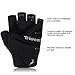 Trideer Ultralight Workout Gloves, Flexible Gym Gloves with Anti-slip Silica Gel Grip & Adjustable Velcro Strap, Exercise Gloves for Row Machine (Men & Women) (Black, L (Fits 8.0-8.7 inches))