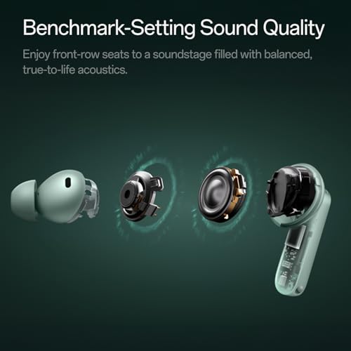 Auriculares inalámbricos Bluetooth OnePlus Buds 4, Zen Green, E513A, intrauditivos, verdaderamente inalámbricos con cancelación activa de ruido