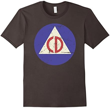 Mens Vintage Nuclear War Civil Defense Logo T-Shirt XL Asphalt