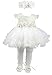Taffy Baby Girl Newborn Gold Glitter Floral Dress Gown 6, White, Size 0-3 Monhts