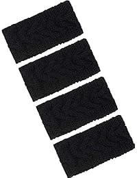 TecUnite 4 Pieces Chunky Knit Headbands Braided Winter Headbands Ear Warmers Crochet Head Wraps for Women Girls (Color Set 12)