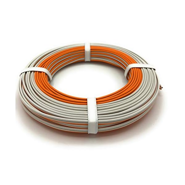 BELI-BECO YL6220 Kabel - Kupferlitze 2 x 0,5 mm² (2x16x0,20 mm) - Zwillingsleitung - 20 m Ring (Weiß-Orange) – Bild 3