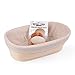 (10x6 inch) Oval Proofing Basket Set by Bread Story Oval Brotform Handmade Unbleached Natural Cane Bread Baking Kit with Cloth Liner Bread Baking e-book Course