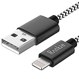 Lightning Cable, Rankie 3.2ft Nylon Braided Extremely Durable USB Sync and Charging Lightning Cable for iPhone 7/6s/6/5s/5/SE, iPad Pro, iPad Air, iPad Mini (Black) - R1240