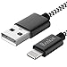 Lightning Cable, Rankie 3.2ft Nylon Braided Extremely Durable USB Sync and Charging Lightning Cable for iPhone 7/6s/6/5s/5/SE, iPad Pro, iPad Air, iPad Mini (Black) - R1240