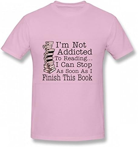 NAnhzD Not Addicted To Reading Can Stop Finish This Book Tshirt Print Cotton Tops Original Men Tee Pink