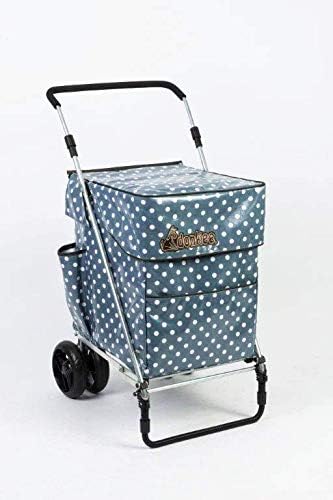 Little Donkee Foldable Shopping and Leisure Trolley, Pull Version, Teal Dot, Stong and Stable, Sold Direct from Manufacturer