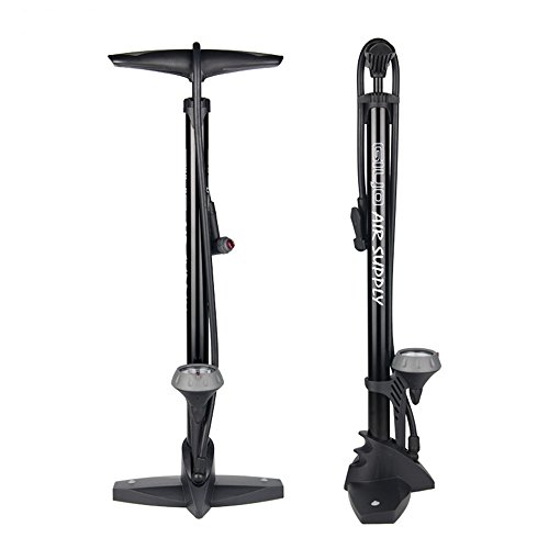 Bike Pump with Gauge, Anti corrosion Lighter Alumium Barrel, Schrader Presta Dunlop Universal, High Pressure Bicycle Floor Pump 160 PSI/11 BAR Color Optional