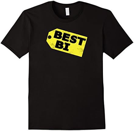 Mens Yellow Distressed Best Bi TShirt Relaxed Fit Large Black