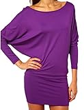 Haola Women's Loose Bat Sleeve Loose Fashion Party Mini Dresses
