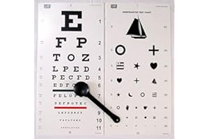 KSIPL Snellen Eye and Kindergarten Eye Chart 20 Feet with Eye Occluder Combo Pack