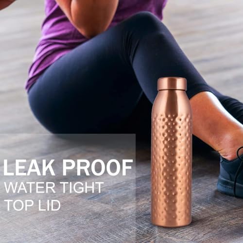 NORMAN JR. Gift Set: 3 Pure Hammered Copper Bottles (1L) - Ayurvedic Copper Bottles Set for Men and Women - Ideal for Father's Day, Mother's Day and Christmas