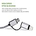 Everdigi 2 Pack 2 in 1 Lightning and Micro USB Cable Nylon Braided High Speed Sync and Charging Cable Cord Compatible with iPhone/ iPad/ iPod, Samsung, HTC, Nexus, Nokia, Sony, Android Devices