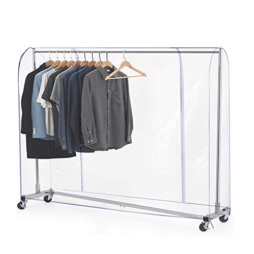 Garment Rack Cover,6Ft Transparent Dustproof Clothes Cover with 2